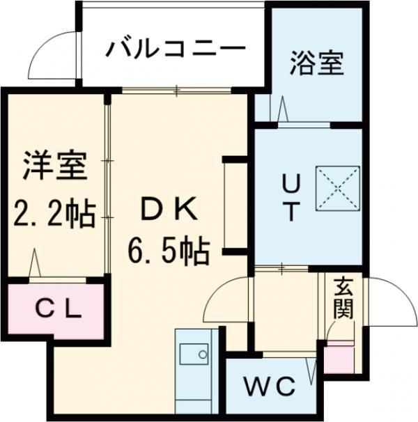 西湊町エヌエム・セント(1DK/4階)の間取り写真