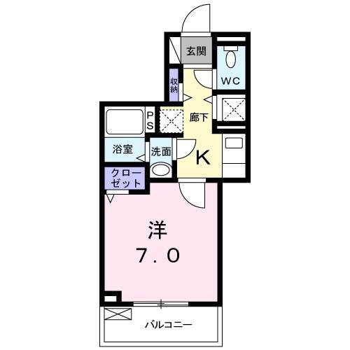 京急本線 梅屋敷駅(東京) 徒歩7分 4階建 築9年(1K/2階)の間取り写真