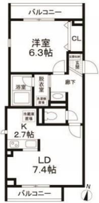 M-HAUS(1LDK/1階)の間取り写真