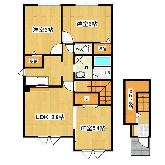 クラール・プレイスI(3LDK/2階)の間取り写真