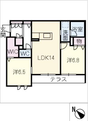メゾン・ド・ノバリア(2LDK/1階)の間取り写真