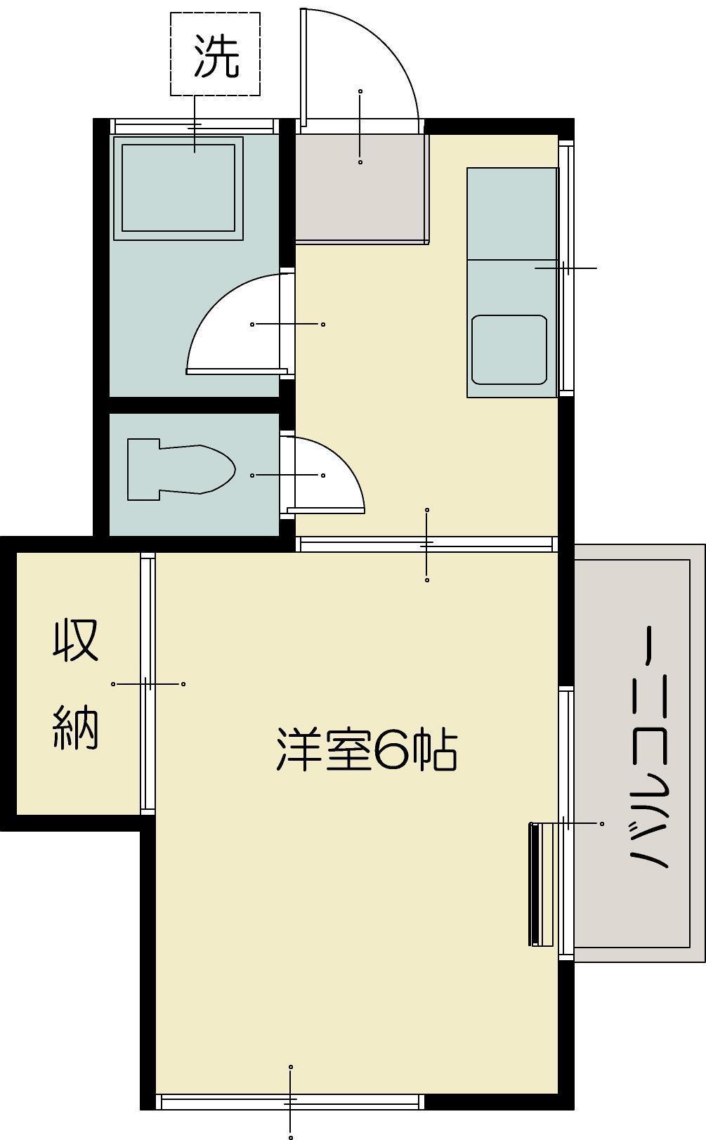 第2柿の木坂コーポ(1K/2階)の間取り写真
