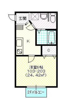 サークルハウス(1K/1階)の間取り写真