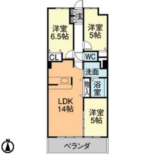 ベレーサ熱田(3LDK/7階)の間取り写真