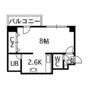 サンライト南5条(1K/6階)の間取り写真
