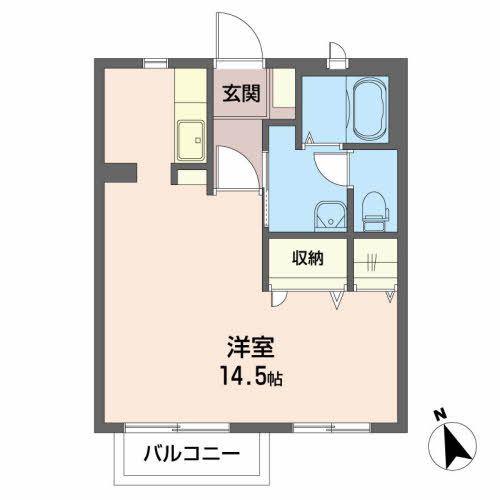 ドミール田池(ワンルーム/2階)の間取り写真