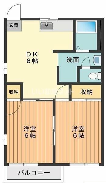 フレグランス片倉(2DK/2階)の間取り写真