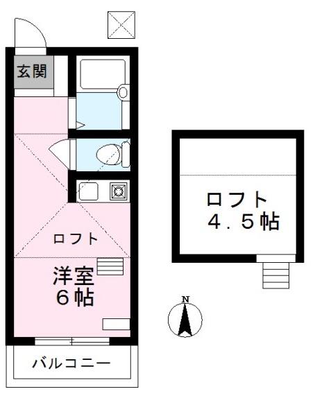 エスポワールサカエ(ワンルーム/2階)の間取り写真