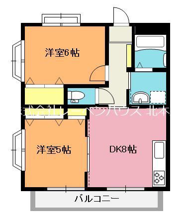 ガーデンヒルズ北本(2DK/2階)の間取り写真