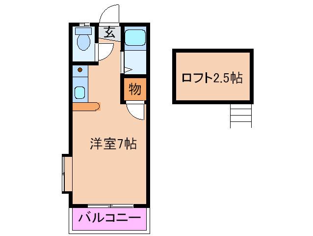 パティオコート新宮(ワンルーム/2階)の間取り写真