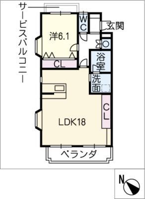 ASTRIEA(1LDK/3階)の間取り写真