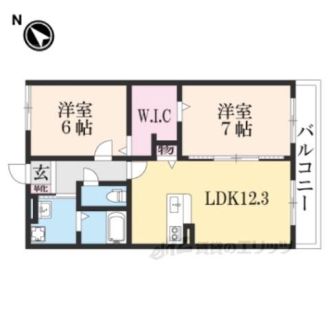 サルビア(2LDK/1階)の間取り写真