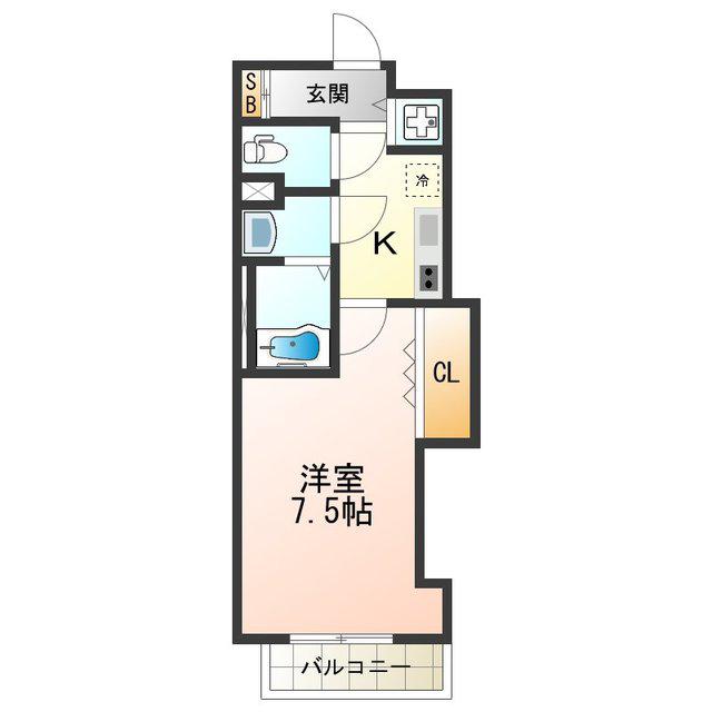 LUXE我孫子(1K/12階)の間取り写真