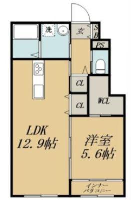 GROWTH TSUNEHISA(1LDK/1階)の間取り写真