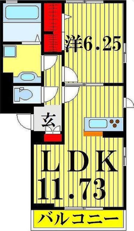 メイプルヴィレッジ(1LDK/3階)の間取り写真