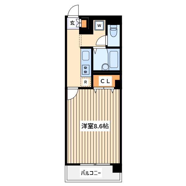アンプルールフェール豊四季Ⅰ(1K/2階)の間取り写真