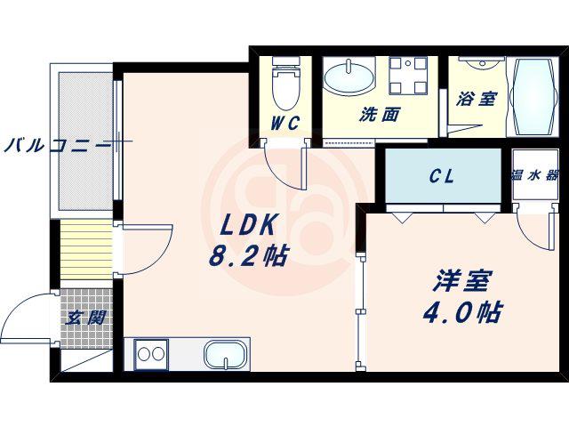 エフメゾンヴェルデ(1LDK/1階)の間取り写真