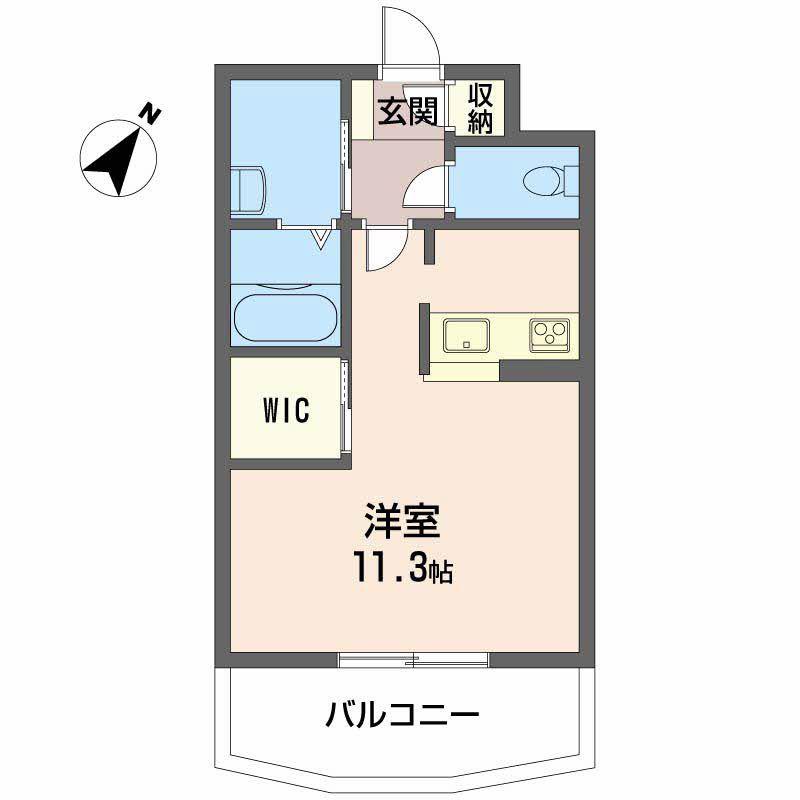 ドルチェ アウローラ(ワンルーム/1階)の間取り写真