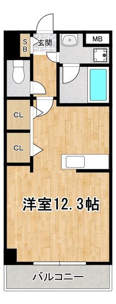 サンプレイス(ワンルーム/3階)の間取り写真