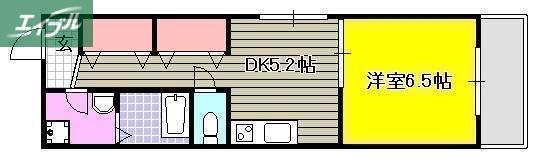 COCO新屋敷(1DK/1階)の間取り写真