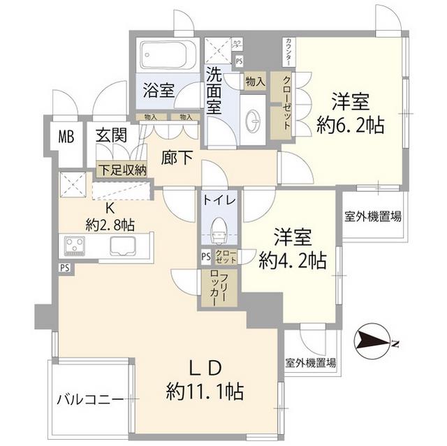 サンクタス大島(2LDK/8階)の間取り写真