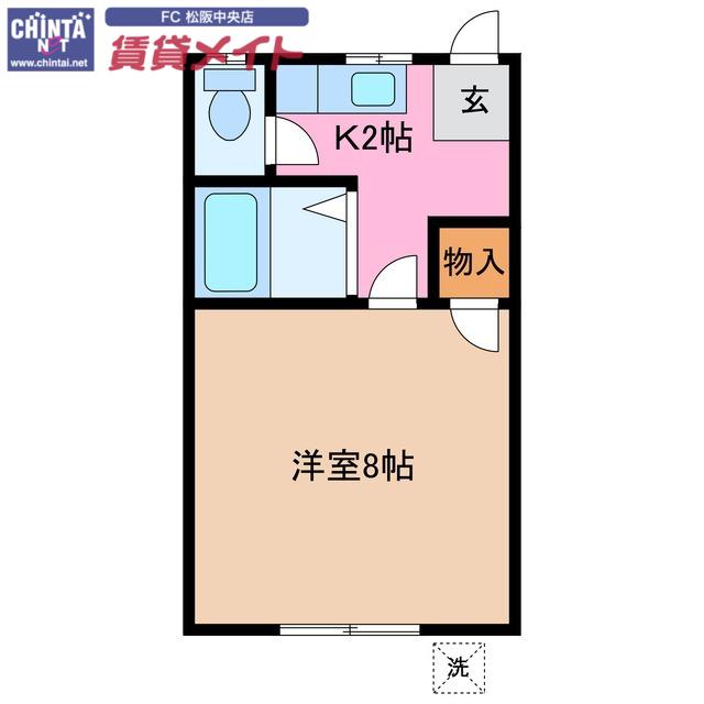 プラザイン10(1K/1階)の間取り写真