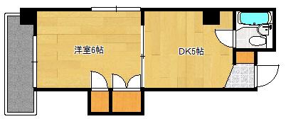 松岡ビル(1DK/4階)の間取り写真
