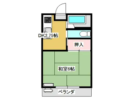フィールドビルI・II(1K/1階)の間取り写真