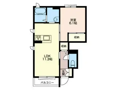 クロニクル I(1LDK/1階)の間取り写真
