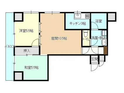 グローリア初穂弘前(2LDK/6階)の間取り写真