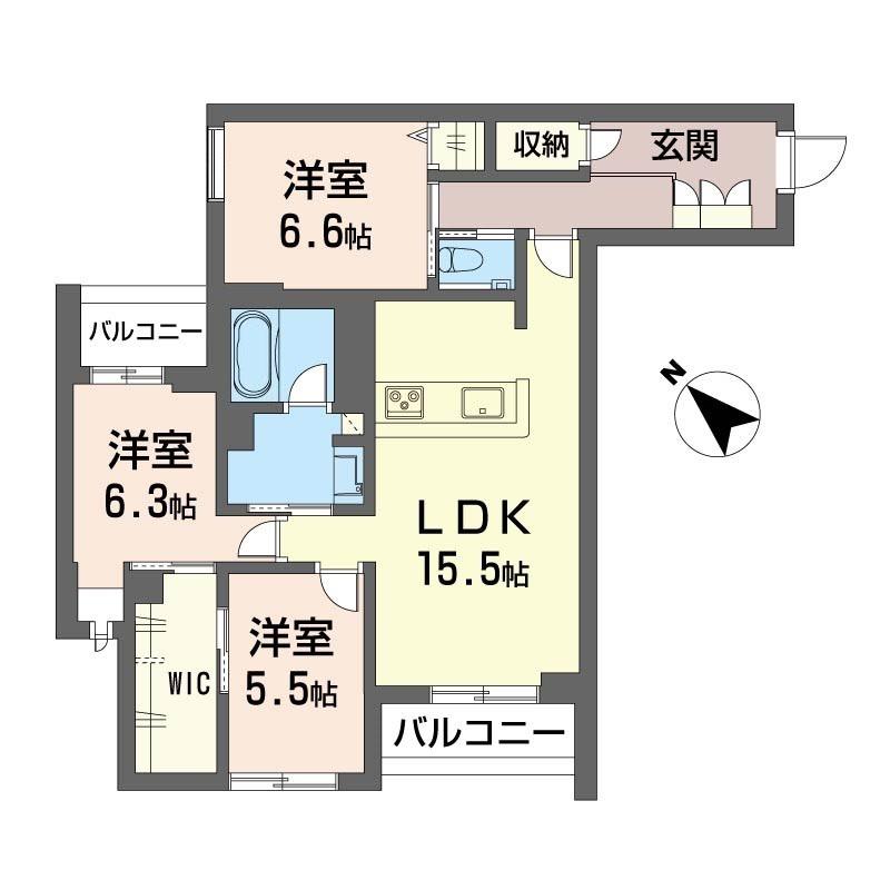 セレーノひかわ(3LDK/2階)の間取り写真