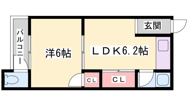 植木野ハウス A棟(1LDK/1階)の間取り写真