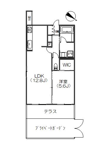 ブライズ下丸子(1LDK/1階)の間取り写真