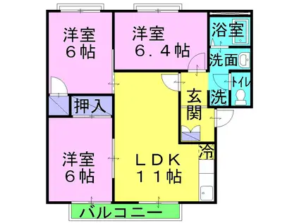 コートビレッジ(3LDK/1階)の間取り写真