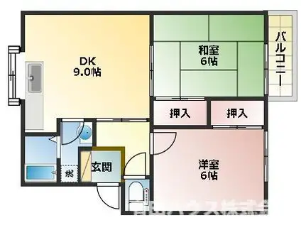 ファミリー夏(2LDK/2階)の間取り写真