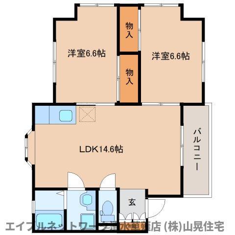 フジミパレス御門台(2LDK/2階)の間取り写真