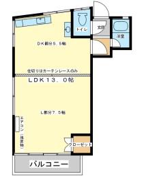 東口ハイツ(ワンルーム/2階)の間取り写真
