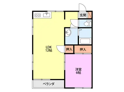 ロイヤルハイツ(1LDK/2階)の間取り写真