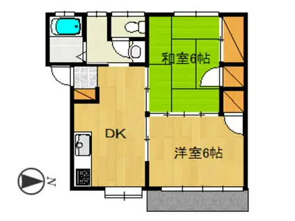 MOハイツ(2DK/2階)の間取り写真