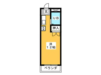 ホワイトミューズ(ワンルーム/4階)の間取り写真