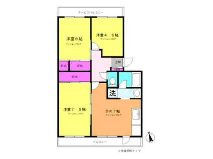 ファミールプラザ(3DK/3階)の間取り写真