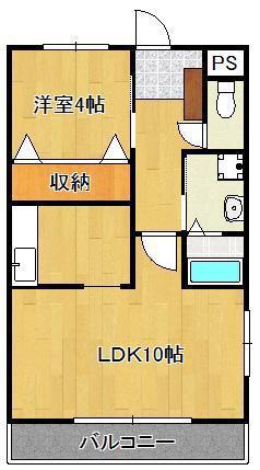 リバーステージII(1LDK/2階)の間取り写真