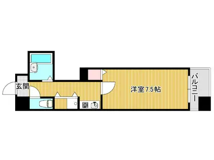 ソレアードトレスなんばウエスト(1K/2階)の間取り写真