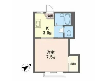 グランドール宮千代(1K/2階)の間取り写真