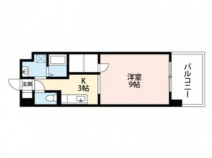 ロアール南竹屋(1K/3階)の間取り写真