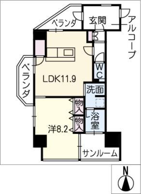 さくらHILLS ARAKO(1LDK/10階)の間取り写真