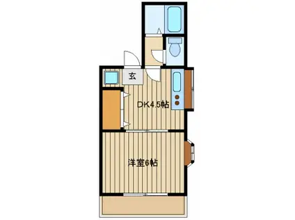 パレス南大泉(1DK/2階)の間取り写真