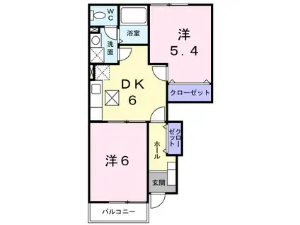 ジョイ・レジデンスIII(2DK/1階)の間取り写真