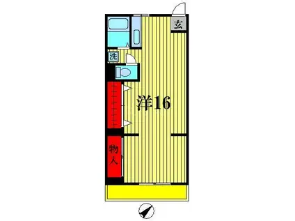 マンション高橋(1DK/4階)の間取り写真