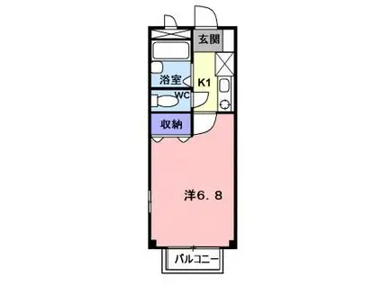 ルミエール(1K/2階)の間取り写真